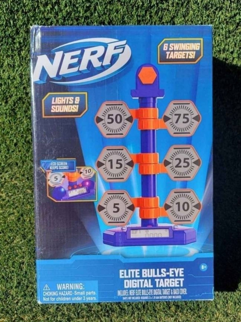 Nerf Elite Bulls-Eye Digital Target - Purple and Orange Toy
